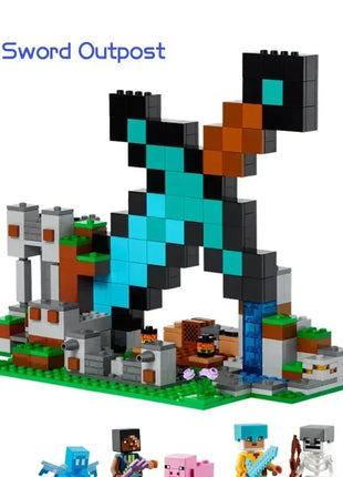 The Cave Village Mine Farm TreeHouse Deep Dark Battle Construccie Building Block Modello Giocattoli Fai da te per bambini Regalo di Natale