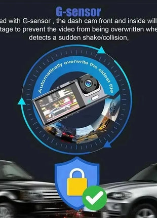 3 Channel Car DVR HD 1080P 2/3-Lens Inside Vehicle Dash CamThree Way Camera DVRs Recorder Video Registrator Dashcam Camcorder - Riparo82
