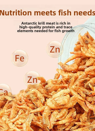 GEN CLIMB Freeze-Dried Antarctic Krill for Turtles & Fish - Premium Food for Arowana, Blood Parrot,Aquatic Turtles-High Protein - Riparo82
