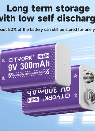 Batteria ricaricabile PALO 6F22 9V Ni-MH Batterie 9 V 300mAh Batteria da 9 volt a bassa autoscarica a 9 volt con caricabatterie intelligente - riparo82