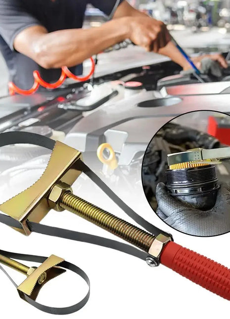 Strumento per la rimozione del filtro dell'olio Chiave per cinghia Strumento manuale Diametro regolabile Chiave per cinghia in acciaio Diametro automatico per auto moto