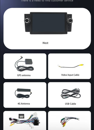 7"Wireless Carplay AutoRadio 2 din Android 14 For Fiat Grande Punto Linea 2009-2015 Multimedia Screen Audio GPS Navigation RDS - Riparo82