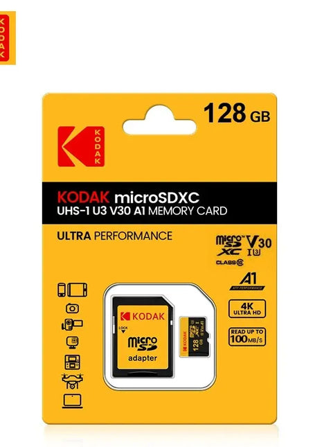 KODAK Micro Card Driving Recorder 128GB Micro SD Memory Card per telefono cellulare PC auricolare altoparlante HD Camera Game Switch
