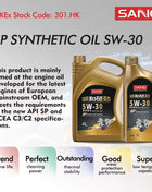 SANVO SP olio motore sintetico 5w30 ad alte prestazioni al 100% modelli europei 4L