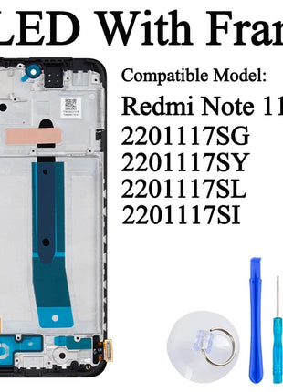 2201117 TG 2201117 SG Premium Lcd per Xiaomi Redmi Note 11 Display Touch Screen Digitizer Pannello di montaggio per Redmi Note 11S LCD - riparo82