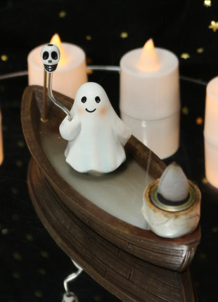 Halloween new resin ghost ship aromatherapy home desktop decoration ghost ship return incense rack burner - Riparo82