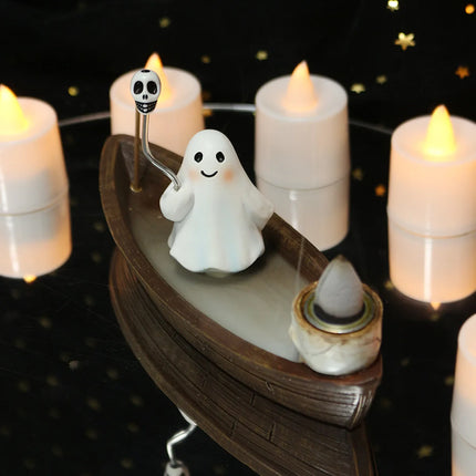 Halloween new resin ghost ship aromatherapy home desktop decoration ghost ship return incense rack burner