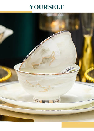Fai da te 1 PC Jingdezhen piatti a ciotola di fascia alta, stoviglie combinate senza ceramica - riparo82
