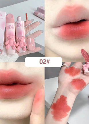 Gegebear Bear Lip Glaze Matte Velvet Lipstick Long-lasting Whitening Lip Cream Lip Mud - Riparo82