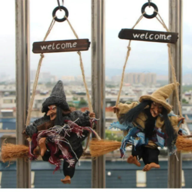 Halloween New arrangement ghost festival bar decoration horror realistic horror scary hanging ghost flying witch pendant