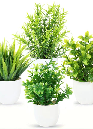 Artificial Plants Potted Green Bonsai Small Tree Grass Plant Pot Ornament Fake Flower for Home Garden Decor Wedding Party Decor