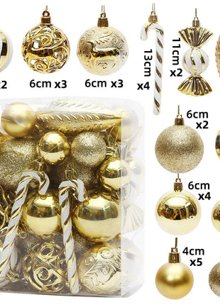 29/36/40 pezzi palla di Natale argento rosso albero di Natale pendenti appesi stampati sfere di Natale in oro a forma speciale 2024 nuovo - riparo82