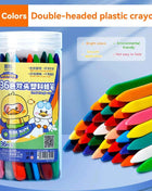 12-36 Color Kawaii Double-headed Triangle Crayon Children's Oil Painting Sticks Safe and Harmless Early Art Educational Supplies