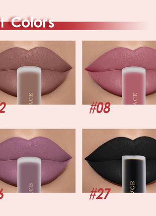 NICEFACE Nude Liquid Lipstick Ultra Matte Velvet Long Lasting Women Beauty Red Nonstick Cup Waterproof Lip Gloss Lips Cosmetics - Riparo82