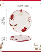 Piatto natalizio in ceramica Piatto rotondo creativo in rilievo di Babbo Natale Piatto da pranzo occidentale Torta Piatto da dessert Piatto da tavola natalizio - riparo82
