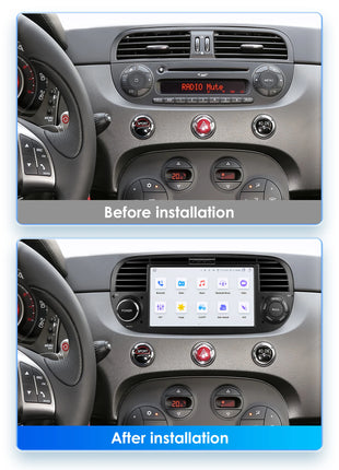 Hizpo 7 Inch 8 Core Car Radio Stereo for FIAT 500 2007-2015 GPS 2din Autoradio CarPlay Android 13 Auto Navigation Head Unit Wifi - Riparo82