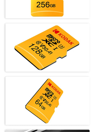 Scheda di memoria MicroSD KODAK 256 GB 128 GB FINO A 100 MB/s Class10 U3 32 GB 64 GB Scheda di memoria TF Microsd per PC Samrtphone