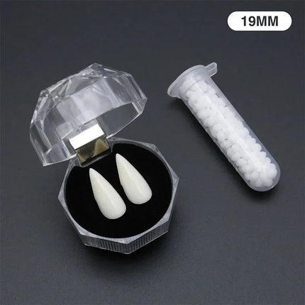 Vampire Teeth Props With Glue Halloween Party Resin Fangs Decoration Halloween Horror Friends Gifts Cosplay Witch False Fangs