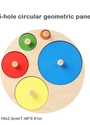 Giocattoli puzzle per bambini Montessori, lavagna per graffiare le mani con forme in legno e colori abbinati, giocattoli cognitivi geometrici per l'educazione precoce - riparo82
