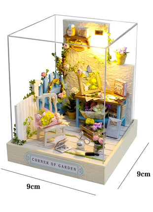 Fai da te in legno caldo Natale Lodge Casa Case delle bambole Kit modello in miniatura Casa delle bambole con mobili Luci a LED per regali di amici