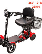 Foldable Mobility Scooter 4 Wheels For Old People Elderly Dual Motor 500W Folding Electric Scooter With Big Seat Blue Red White