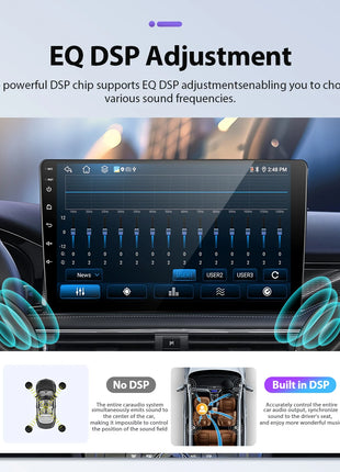 Podofo 6+128G Android 2Din Autoradio for Audi A3 2008-2012 Wireless CarPlay 9" IPS Screen Car Radio GPS Navigation Stereo Wifi - Riparo82