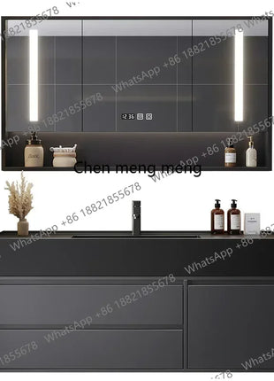 B567 Combinazione di mobili da bagno con cassetto lavabo integrato Rock Vanity Mobiletto da bagno intelligente Lavandino Lavabo Mobili