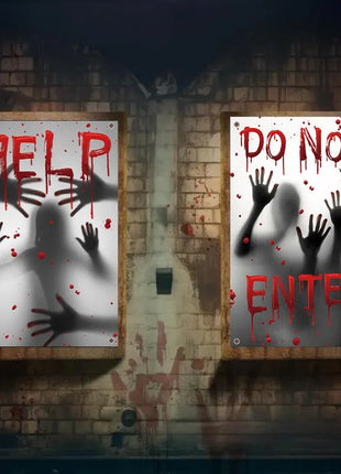 Halloween Curtain Backdrop with Female Ghost Design used for Creating A Terrifying Atmosphere In Indoor/Outdoor Party Decor - Riparo82