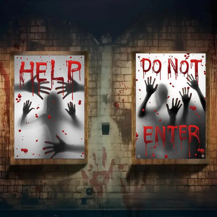Halloween Curtain Backdrop with Female Ghost Design used for Creating A Terrifying Atmosphere In Indoor/Outdoor Party Decor