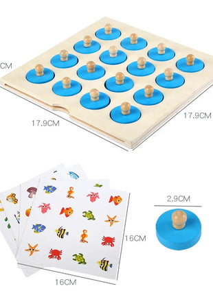 Gioco di scacchi di memoria Montessori 3D puzzle di legno bordo logica giocattolo interazione apprendimento precoce giocattoli educativi per bambini bambini mini - riparo82
