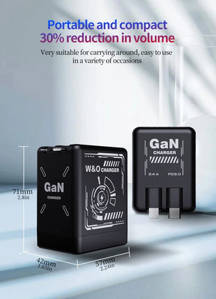 XIAOMI GaN Charger Compatible with 120W Fast Charger Retractable Type-C ligting Cable Portable Adapter For iPhone iPad Samsung - Riparo82