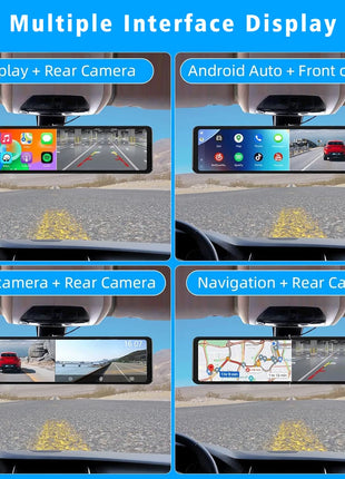 11.26" 4K 2160P Car Dvr Carplay Android Auto Dash Cam GPS WIFI BT FM Stream Rear View Mirror Dashcam Dvrs Camera Drive Recorder - Riparo82