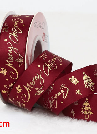 Nastro natalizio stampato da 5 metri Nastro natalizio in poliestere per design fatto a mano Decorazione natalizia Confezione regalo bouquet torta fai da te - riparo82