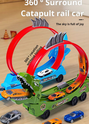 Dinosauro Pista Auto Scorrevole Ferrovia Giocattolo Squalo Binario Assemblato Fai da Te Bambini Giocano Veicoli Giocattoli Educativi per I Ragazzi Regalo - riparo82