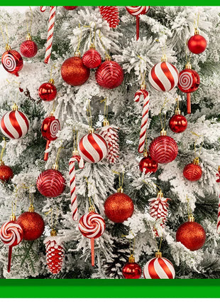 29/36/40 pezzi palla di Natale argento rosso albero di Natale pendenti appesi stampati sfere di Natale in oro a forma speciale 2024 nuovo - riparo82