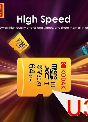 Kodak Micro SD Card Mini SD Class10 32GB 64GB 128GB 256GB scrittura ad alta velocità Super compatibilità fotocamera del telefono scheda meomary