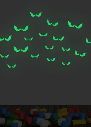 Halloween Night Light Wall Stickers Peeping Night Light Eyes Stickers Ghost Decoration Stickers Fluorescent Horror Wall Stickers - Riparo82