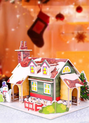 Montessori Casa di Natale Natale Puzzle 3D Treno Albero di Natale Carta di carta Puzzle fatto a mano Modello per bambini fai da te Giocattolo per bambini - riparo82