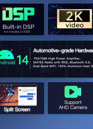 7"Wireless Carplay AutoRadio 2 din Android 14 For Fiat Grande Punto Linea 2009-2015 Multimedia Screen Audio GPS Navigation RDS - Riparo82