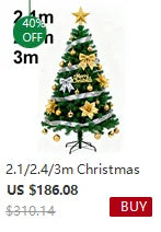 Set di alberi di Natale fai-da-te 2.1/2.4/3m Grande decorazione per albero di Natale Decorazioni per la casa Festa Ornamento per le vacanze Albero di Natale rosso Dropship