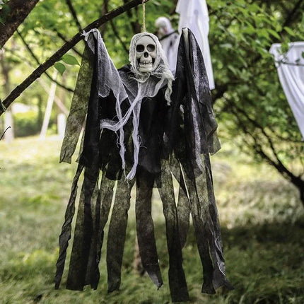 Halloween pumpkin Hanging Ghost party decorations hanging green light light-emitting sound props yard Ghost House Decoration