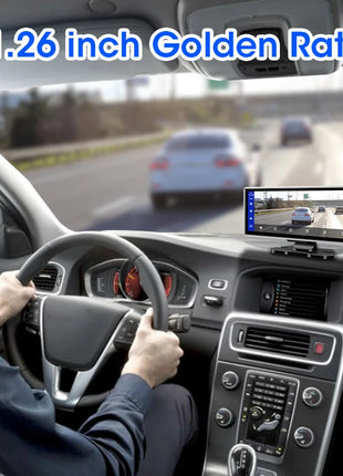 11.26 inch Dash Cam 4K Car DVR Wireless Carplay & Android Auto GPS Navigation Video Recorder Dashboard Dual Lens Dual BT FM AUX - Riparo82