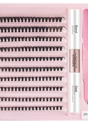 10D/20D/30D Fake Eyelashes Extensions Kit Lash Bond and Seal False Eyelashes Makeup Set DIY Long Lashes Clusters Make up Tool - Riparo82