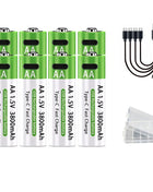 Batterie ricaricabili AA agli ioni di litio LIKEKALA Batterie ricaricabili USB agli ioni di litio 3800 mAh 1,5 V AA + cavo dati e scatola di immagazzinaggio - riparo82