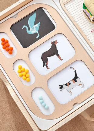 Tavolo sensoriale ottico in legno per bambini Montessori utilizzato per giochi da tavolo sensoriali Regalo di giocattoli per l'ortografia di numeri e lettere - riparo82