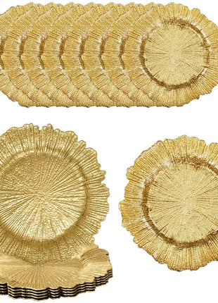 150/300pc Piatti caricabatterie rotondi Centrotavola Piatto di presentazione in plastica Set Decorazioni per la tavola Matrimoni Banchetti Natale - riparo82