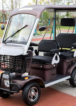 Mini Autobus Elettrico 2-4 Posti con Tetto - Scooter Turistico Doppia Fila - riparo82