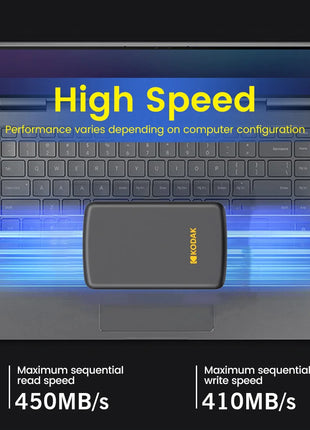Disco rigido HDD esterno portatile Kodak Disco rigido esterno USB 3.0 da 5 Gbps 500G 1 TB Archiviazione di grande capacità PS4/Xbox/PC e video 4K