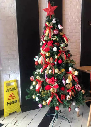 Albero di Natale incandescente Decorazione per albero di Natale artificiale pieghevole Ornamento natalizio floccato per esposizione spaziosa del festival del centro commerciale