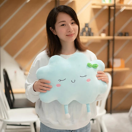 Plush Pillow Sleeping Sun Cloud Shaped Cartoon Bed Decor Nursing Yellow Pink Blue 6 Sizes